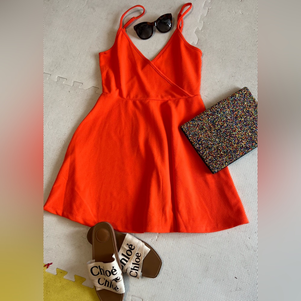 Summer dress papaya color.